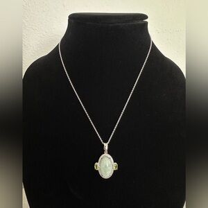 Jade and Peridot necklace in sterling silver by Jade of Yesteryear